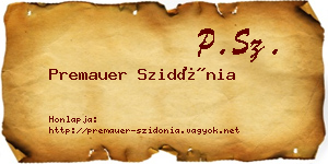 Premauer Szidónia névjegykártya